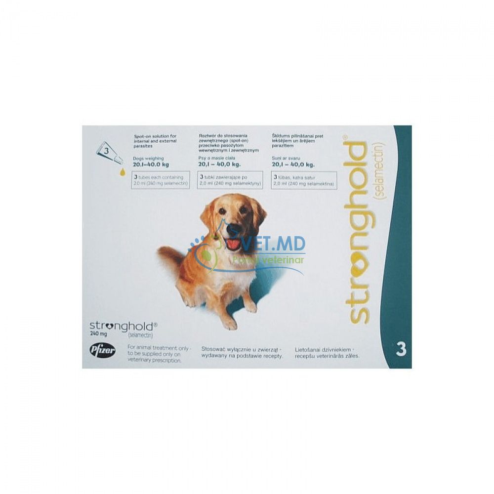 Stronghold 240 mg caini 20,1 - 40 kg, 1 pipetă antiparazitare